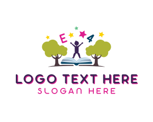 Storyteller - Educational Tree Book logo design