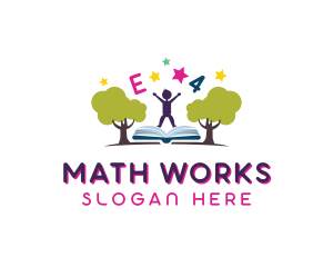 Math - Educational Tree Book logo design