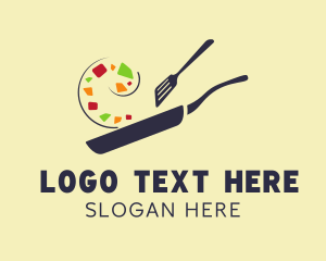 Recipe - Vegan Healthy Dish logo design