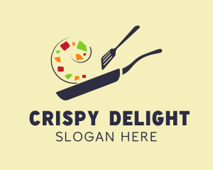 Fried - Vegan Healthy Dish logo design