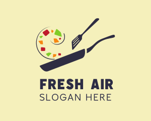 Vegan Healthy Dish logo design