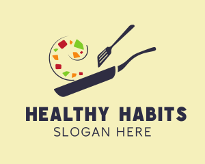 Vegan Healthy Dish logo design