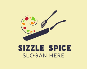 Saute - Vegan Healthy Dish logo design