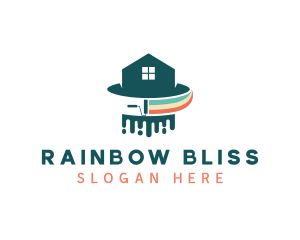 Rainbow Paint Handyman Painter  logo design