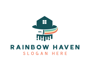 Rainbow Paint Handyman Painter  logo design