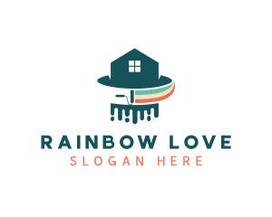 Rainbow Paint Handyman Painter  logo design