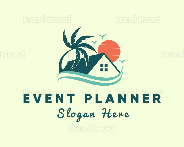 Tropical Summer Beach House Logo