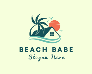 Tropical Summer Beach House logo design