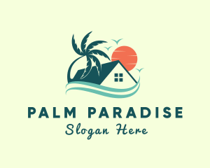 Tropical Summer Beach House logo design