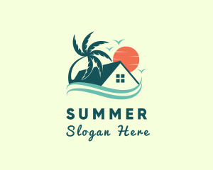 Tropical Summer Beach House logo design