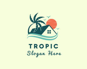 Tropical Summer Beach House logo design