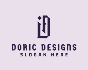 Gothic Letter D logo design