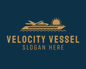 Speedboat - Yacht Sunrise Sailing logo design