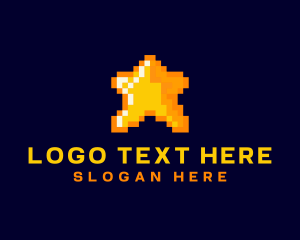 Pixel - Pixelated Star Game logo design