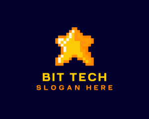 Pixelated Star Game logo design