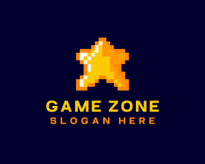 Pixelated Star Game logo design