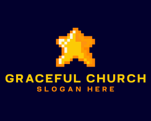 Arcade - Pixelated Star Game logo design