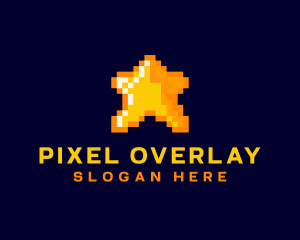 Pixelated Star Game logo design