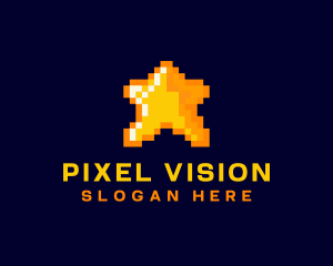 Pixelated Star Game logo design