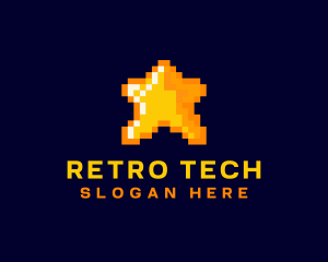 Pixelated Star Game logo design