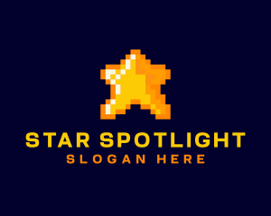 Pixelated Star Game logo design