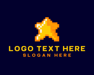 8-bit - Pixelated Star Game logo design