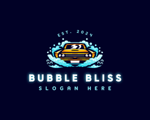 Automotive Bubble Car Wash logo design