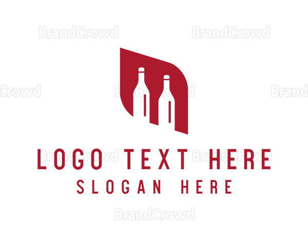 Red Wine Alcohol Bottles Logo