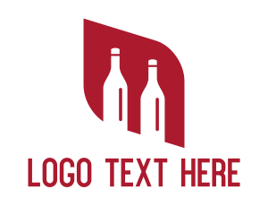 Bottle Shop - Red Wine Alcohol Bottles logo design