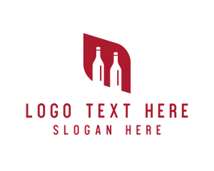 Tequilla - Red Wine Alcohol Bottles logo design