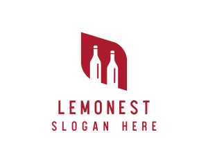 Alcohol - Red Wine Alcohol Bottles logo design