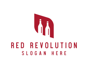 Red Wine Alcohol Bottles logo design