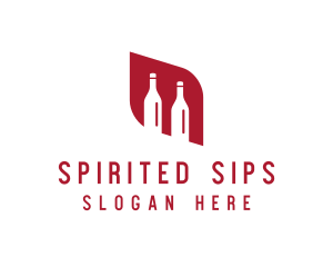 Alcohol - Red Wine Alcohol Bottles logo design