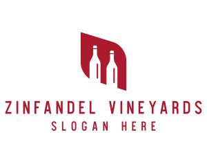 Red Wine Alcohol Bottles logo design