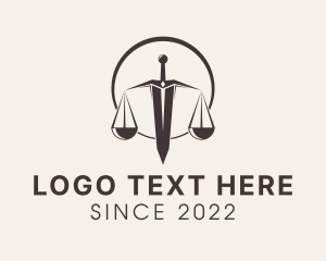 Notary - Prosecutor Sword Scale logo design