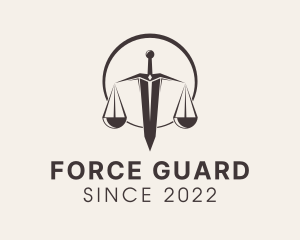 Prosecutor Sword Scale logo design