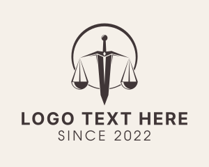 Court House - Prosecutor Sword Scale logo design