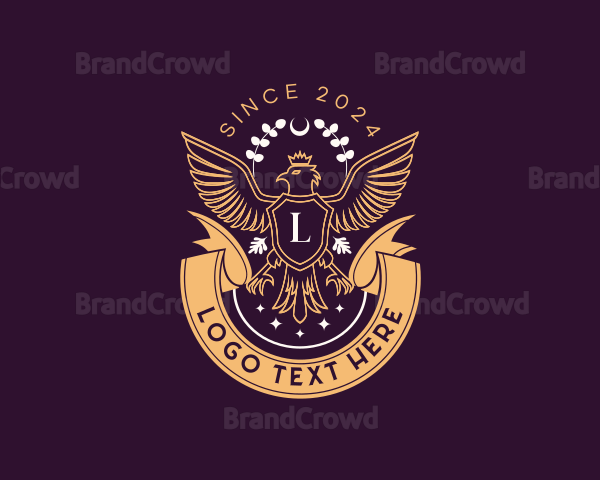 Luxury Majestic Crown Eagle Logo