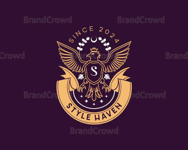 Luxury Majestic Crown Eagle Logo