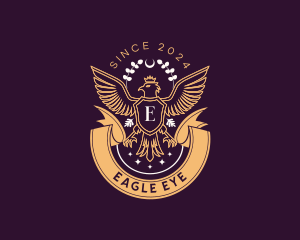 Luxury Majestic Crown Eagle logo design