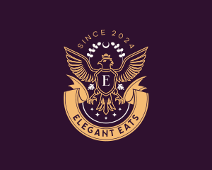 Luxury Majestic Crown Eagle logo design