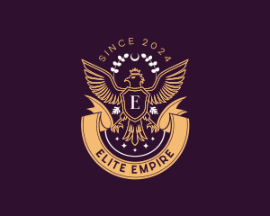 Luxury Majestic Crown Eagle logo design