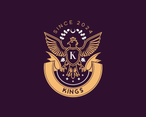 Luxury Majestic Crown Eagle logo design