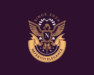 Luxury Majestic Crown Eagle logo design