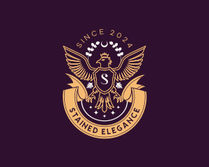 Luxury Majestic Crown Eagle logo design