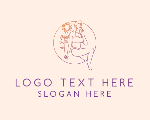 Vacation - Sexy Swimsuit Lady logo design