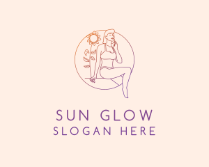 Tanning - Sexy Swimsuit Lady logo design