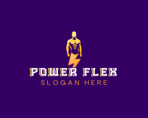 Muscles - Power Electric Human logo design