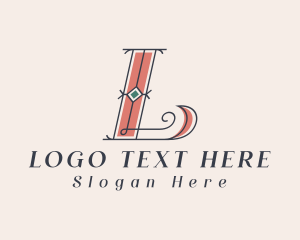 Gift - Letter L Jewelry Craft Antique logo design