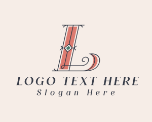 Jewelry - Letter L Jewelry Craft Antique logo design